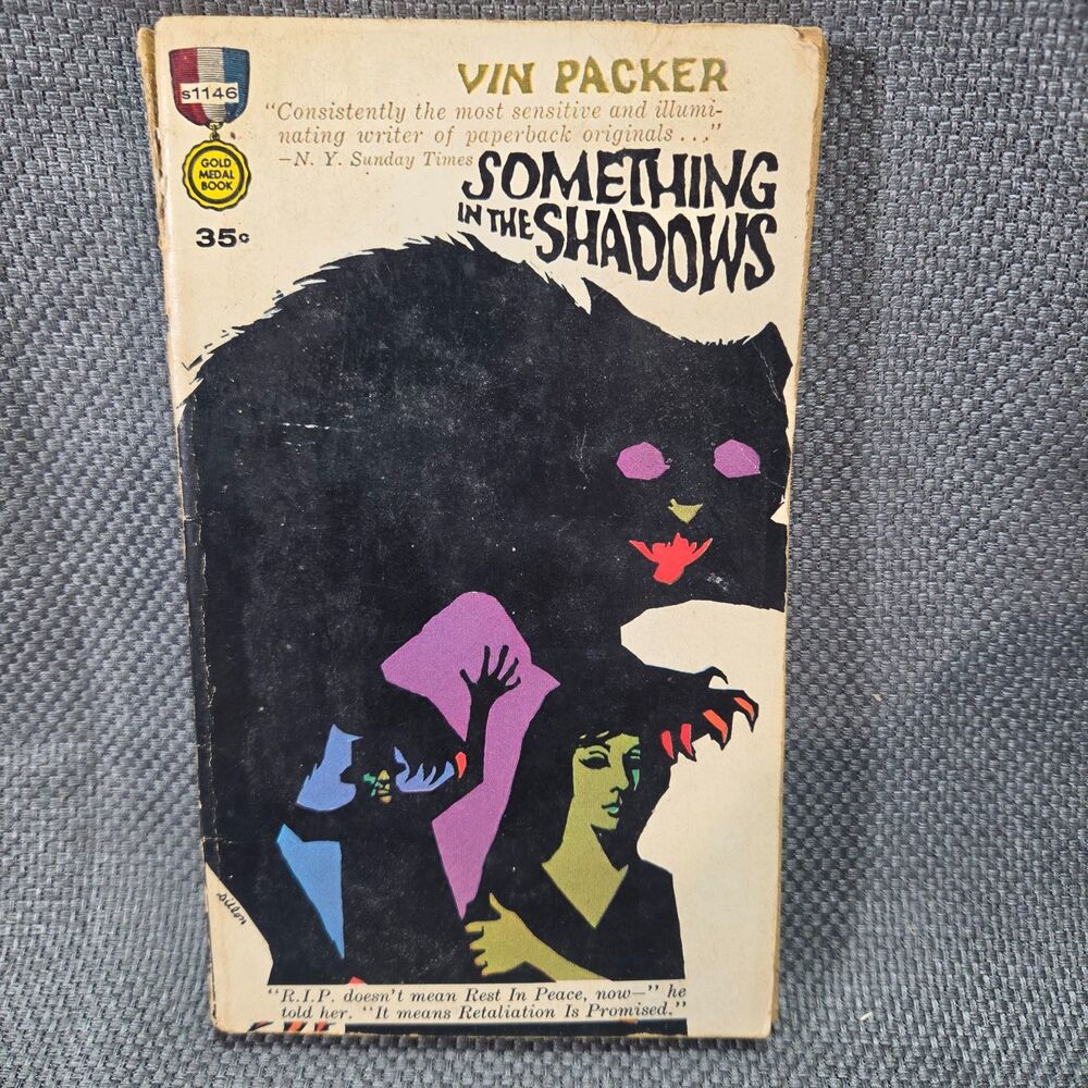 VTG Vin Packer Something in the Shadows 1961 Gold Medal Paperback 1st Printing